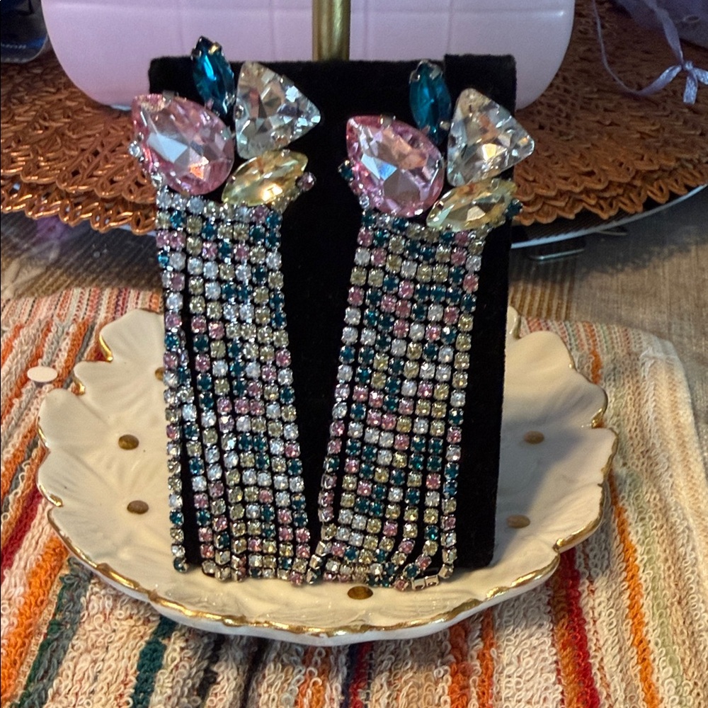Paparazzi Multicolor Crystal Cascade Earrings